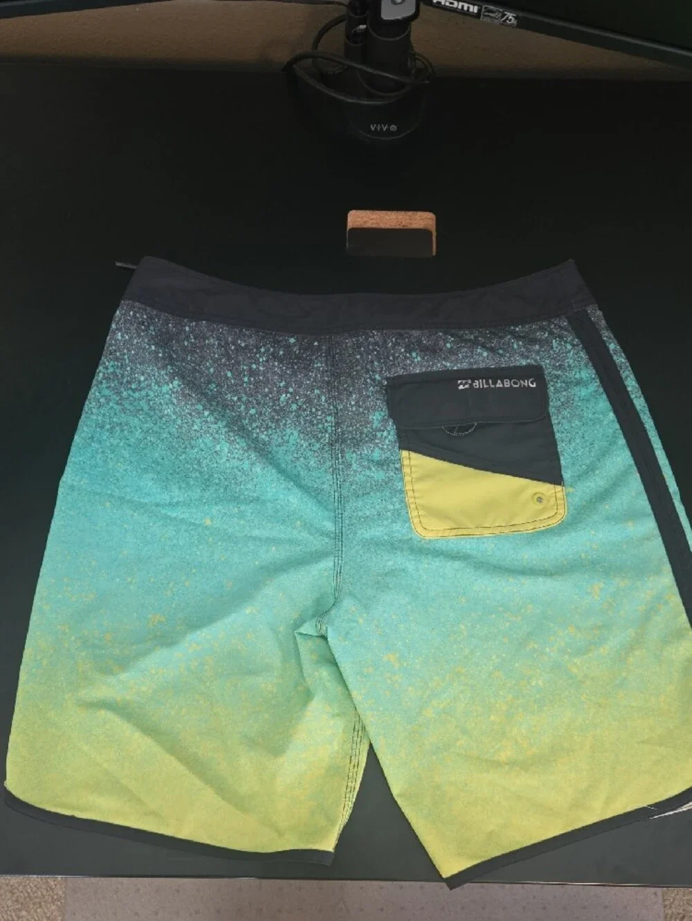 Billabong Teal to Yellow Ombre Board Shorts